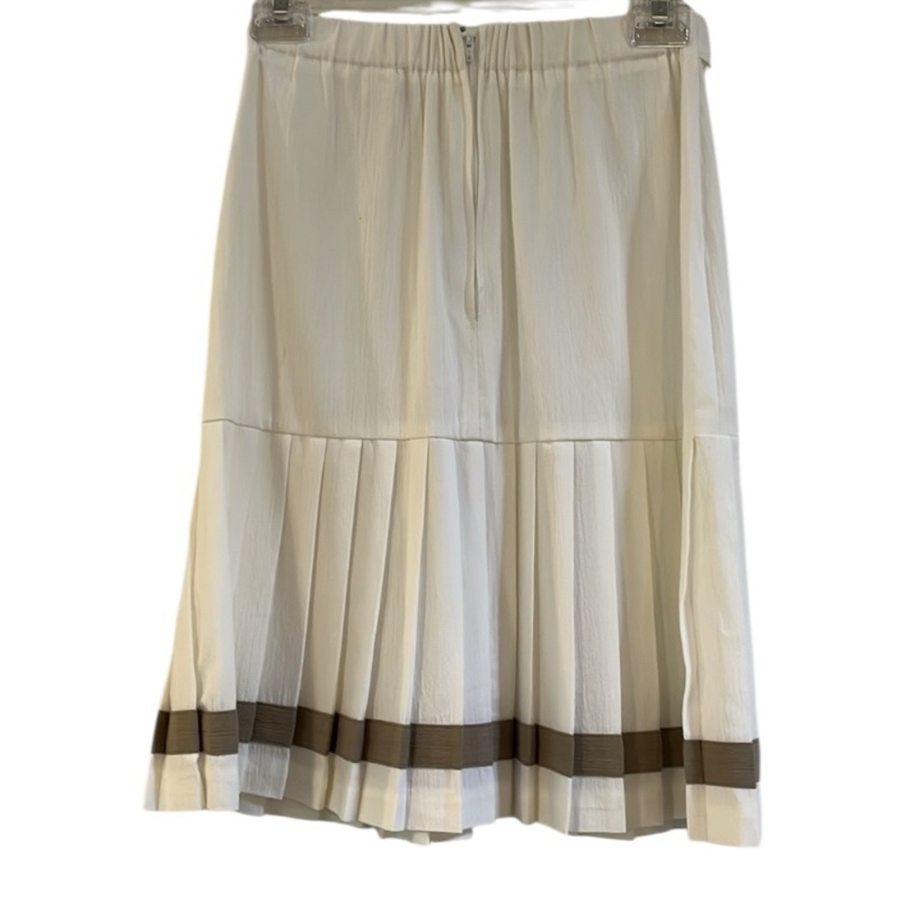 VINTAGE DAWN JOY DOUBLE BREASTED JACKET AND PLEATED SKIRT SET TAN WHITE SIZE 6 - Picture 10 of 17